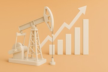 Aufkleber - Oil Extraction Equipment with Rising Graph Background