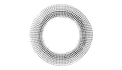 Poster - Abstract halftone circle design element isolated on a white background