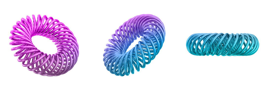 3D Chrome Metallic Abstract Shape Objects, 3d rendering steel gradient shape design element, futuristic, shiny design