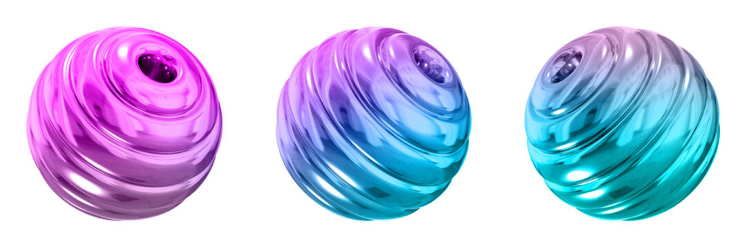 3D Chrome Metallic Abstract Shape Objects, 3d rendering steel gradient shape design element, futuristic, shiny design
