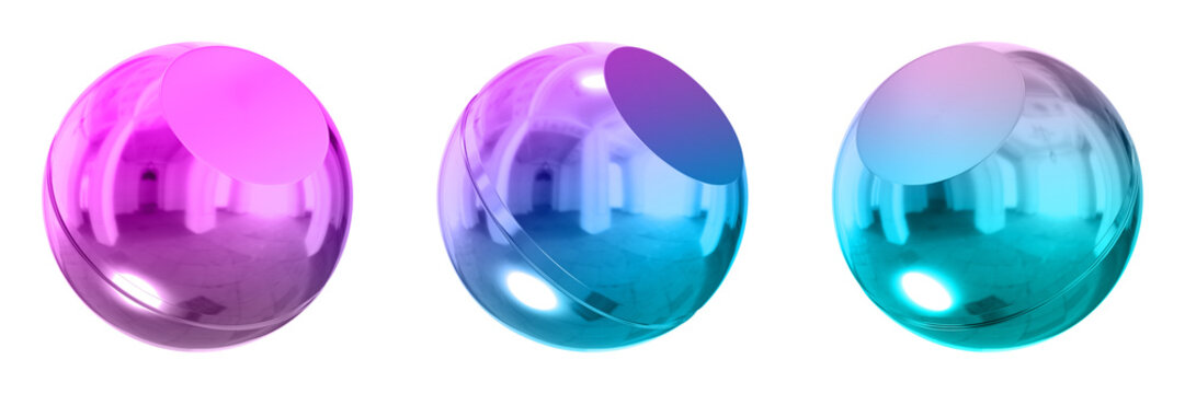 3D Abstract Shape Objects, 3d rendering metallic gradient shape design element, futuristic, shiny design
