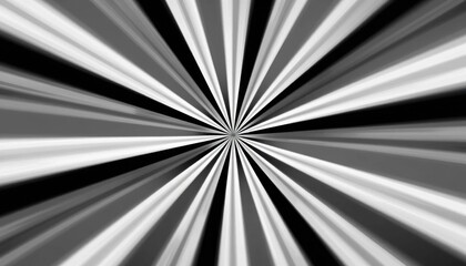 Poster - Abstract black and white radial lines expanding from a central point