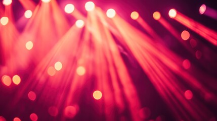 Poster - Abstract red stage lighting with bokeh effects.