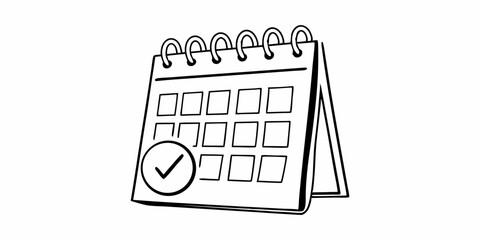 Poster - a calendar with a checkmark indicating a completed task or appointment date reminder