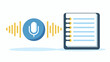 © Nasreen akhtar - a microphone with sound waves and a notepad for voice to text conversion app