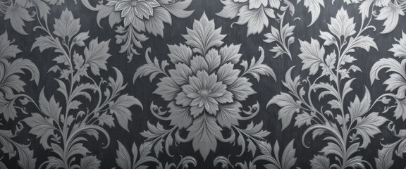Poster - Elegant floral pattern wallpaper with detailed leaves and vintage design