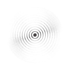 Aufkleber - Set Design elements symbol Editable halftone frame dot circle pattern on white background. Vector illustration eps 10 frame with black random dots. Round border Icon using halftone circle dots text