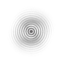 Aufkleber - Halftone circle frame dotted background set. Round border Icon using halftone random circle dots raster texture. Grunge circular stain. Vector illustration.