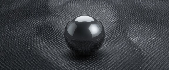 Poster - Metallic sphere on carbon fiber texture background, elegant and modern design