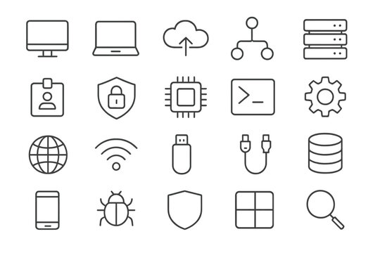  outline icon shaeet Information Technology editable icon set