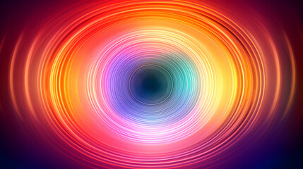 Aufkleber - Vibrant concentric circles of rainbow spectrum with radiant energy effect