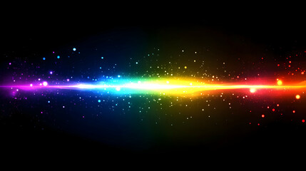 Fototapete - Abstract light streaks radiating across a black background in vibrant rainbow hues