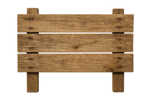 Wooden sign featuring a blank surface on a transparent background, perfect for incorporating personalized text or unique graphics