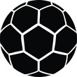 © Abdul - Black soccer ball featuring white hexagons creates a classic sports icon over transparent backdrop