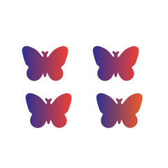 Aufkleber - Four butterflies with gradient colors on a white background