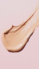 Poster - Foundation Swatch Creamy Beige Tone Isolated on Pale Pink Studio Background