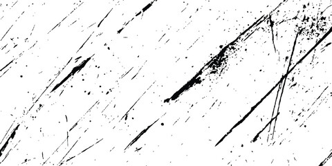 Poster - A black and white background with black lines and splatters isolated on white background.
Abstract black scratch marks line on a white background. Intricate designs of lines and dots in various sizes,