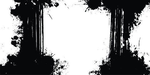 Poster - Grunge black frame on white background. Vector black square grunge frame on a transparent background.