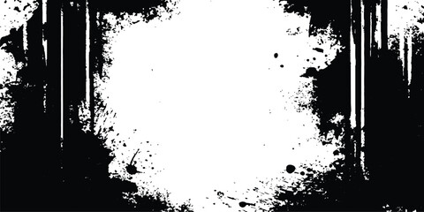 Poster - Grunge black frame on white background. Vector black square grunge frame on a transparent background.