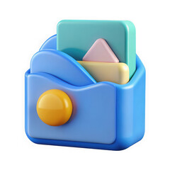 Poster - 3d rendered cartoonish email icon isolated on transparent background