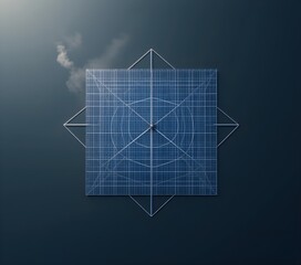 Leinwandbilder - The Liquid Circuitboard: An abstract, top-down view of a floating solar farm where the interplay of light and water transforms the grid into a living piece of graphic design.
