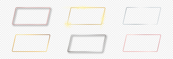 Poster - Set of six rounded parallelogram frames