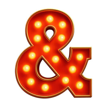 PNG Vintage illuminated marquee ampersand