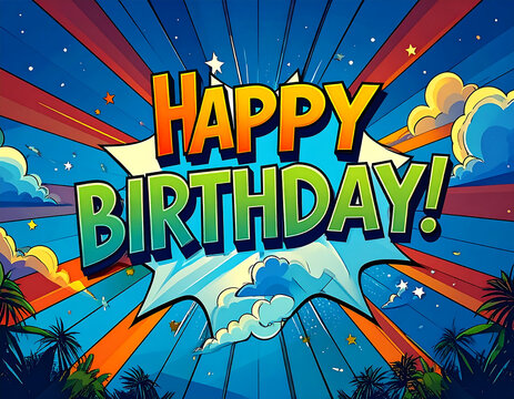 Happy Birthday Greetings Illustration
