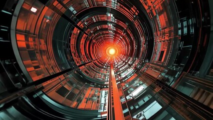 Poster - Exploration of sci fi industrial hollow worlds through a fractal fast zoom perspective, Sci fi industrial hollow worlds fractal fast zoom 3d