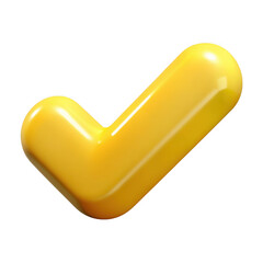 Leinwandbilder - 3d yellow check mark icon isolated on transparent background