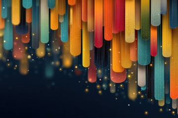Poster - colorful abstract digital artwork with vibrant vertical elements and stars