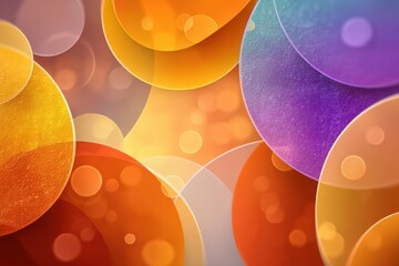 Poster - colorful overlapping textured circles creating an abstract and vibrant background