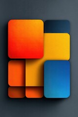 Poster - colorful overlapping rectangles forming an abstract modern geometric art design