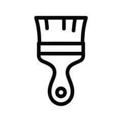Poster - Simple black outline icon of a paintbrush on a white background
