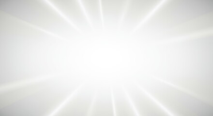 Poster - Bright White Light Burst with Radiating Rays on Gray Background