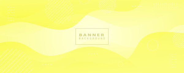 Fototapete - Bright yellow abstract wave banner with curved lines and light texture, suitable for summer themes, promotions, or playful branding.