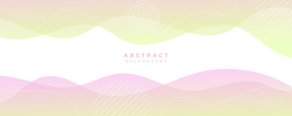 Fototapete - Elegant pastel background with pink and yellow waves blending together, perfect for beauty products, invitations, or modern branding.