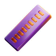 Fototapete - 3d render of purple and orange rectangular object isolated on transparent background