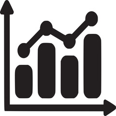 Poster - Business growth chart analysis diagram infographic graph report icon vector illustration presentation silhouette