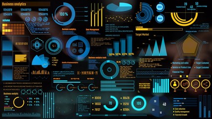 Fototapete - Data analytics and big data strategy for real-time analytics, predictive data modeling, business intelligence analytics, and data-driven decision-making in modern digital businesses. Thunk
