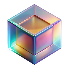 Poster - Holographic cube iridescent abstract background wallpaper design modern graphic texture pattern render d