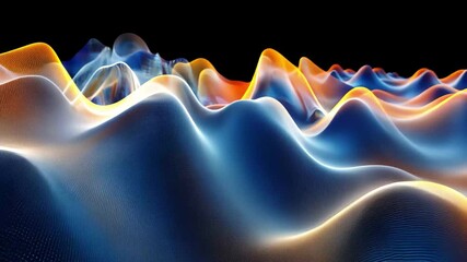 Poster - Abstract oscillation wave representing big data visualization in a dynamic landscape, Abstract oscillation wave Big data visualization Seamless