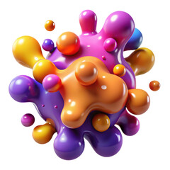 Poster - Colorful abstract liquid splash background rendering with vibrant colors and smooth shapes design art 3d