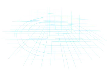 Aufkleber - Intertwined glowing lines create a sense of depth and movement, forming a futuristic perspective on a transparent background