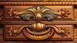 © ehsanollah - Close up Vintage drawer handle close-up showcasing intricate design on polished wood furniture white background