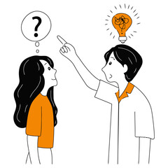 Poster - Illustration idea concept lightbulb creative thinking solution problem solving innovation design art work mind 100 vector art illustration