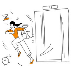 Aufkleber - Illustration art drawing cartoon character design graphic vector artwork orange black background isolated image vector art illustration