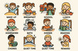© Bohdan - Daily kids routine cartoon icon set for schedules