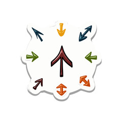 Poster - Colorful arrow directions illustration showcasing multiple angles and orientations on a white background sticker, representing various paths and choices