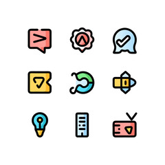 Fototapete - Colorful vector icons arranged in horizontal banners showcasing various concepts and symbols in a modern style design